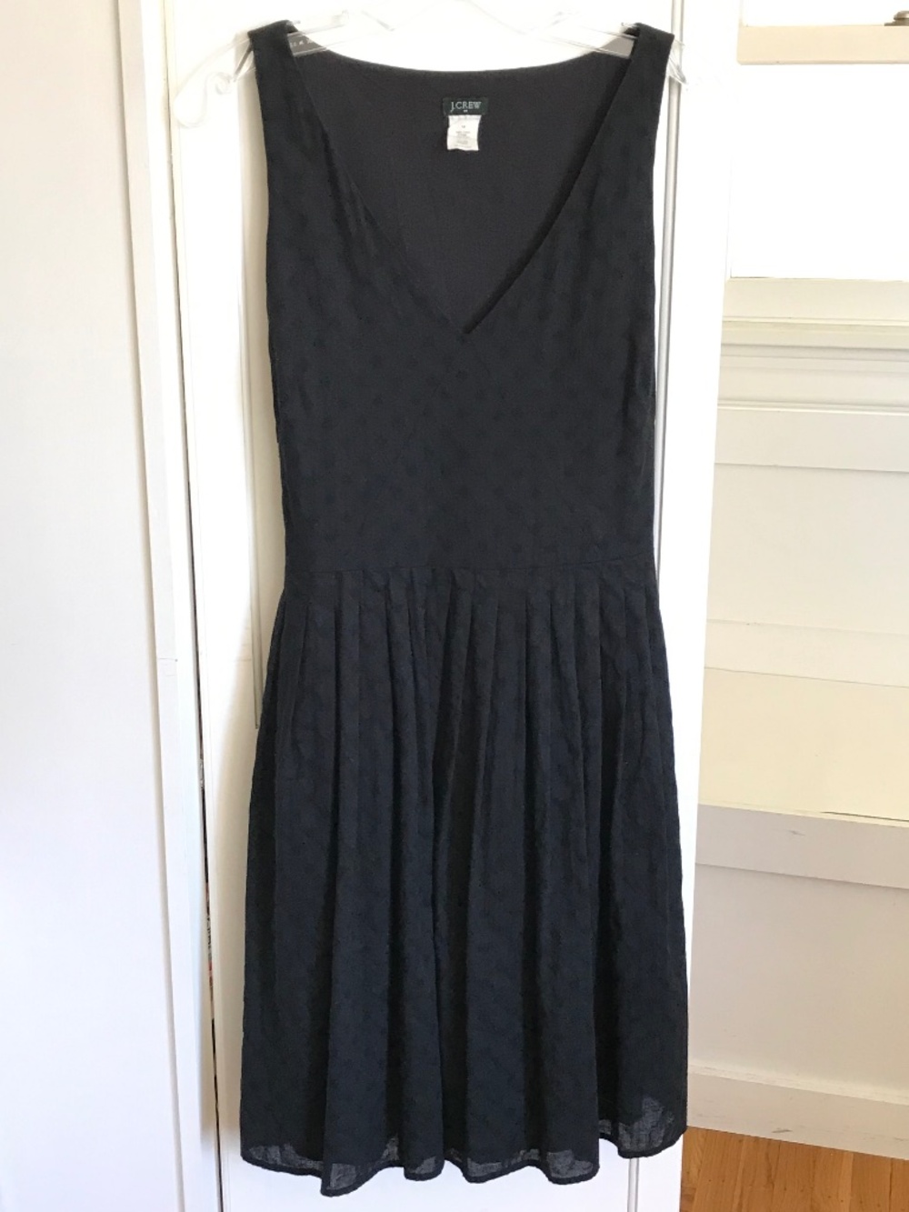 J. CREW Cotton V Neck Sleeveless Black Dress Size 12